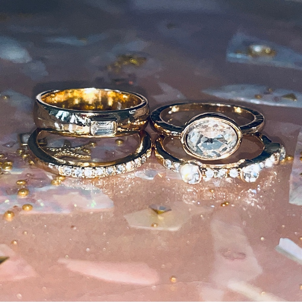 Rhinestone Stackable Ring Set - Picture 11 of 12